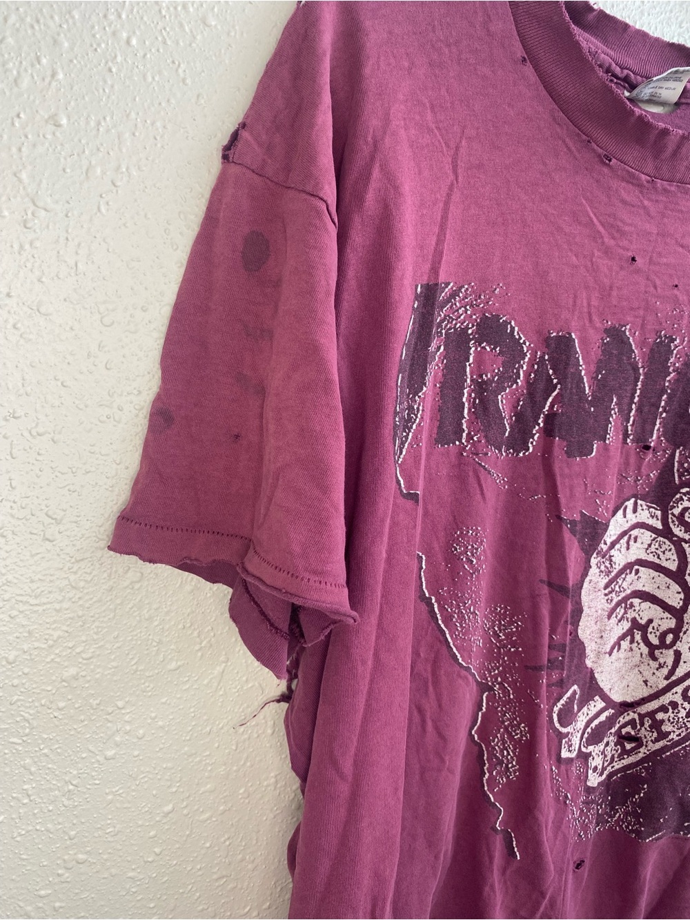 Vintage 90s anvil RANCID band tour tee single stitch paper tag thrashed - Picture 2 of 12